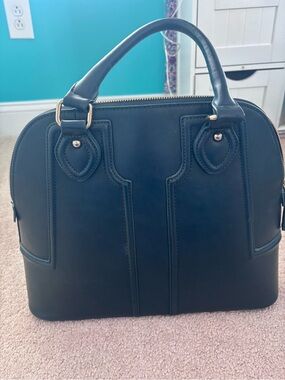 Sole Society Black Dome Satchel with Gold Hardware